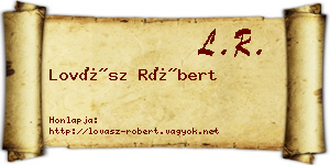 Lovász Róbert névjegykártya